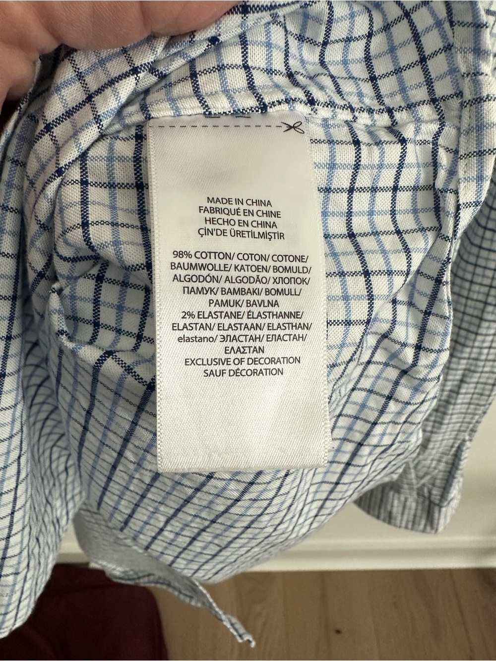 Ralph Lauren White and Blue Checked Button-Down Slim Fit Dress Shirt - Picture 6 of 6